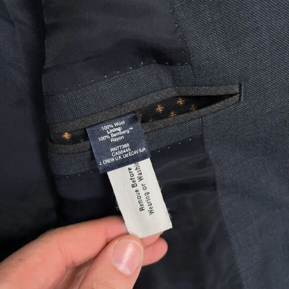 J.‎ Crew Ludlow Tollegno 1900 Blazer Size 42R Blue 100% Wool Sport Coat *FLAW